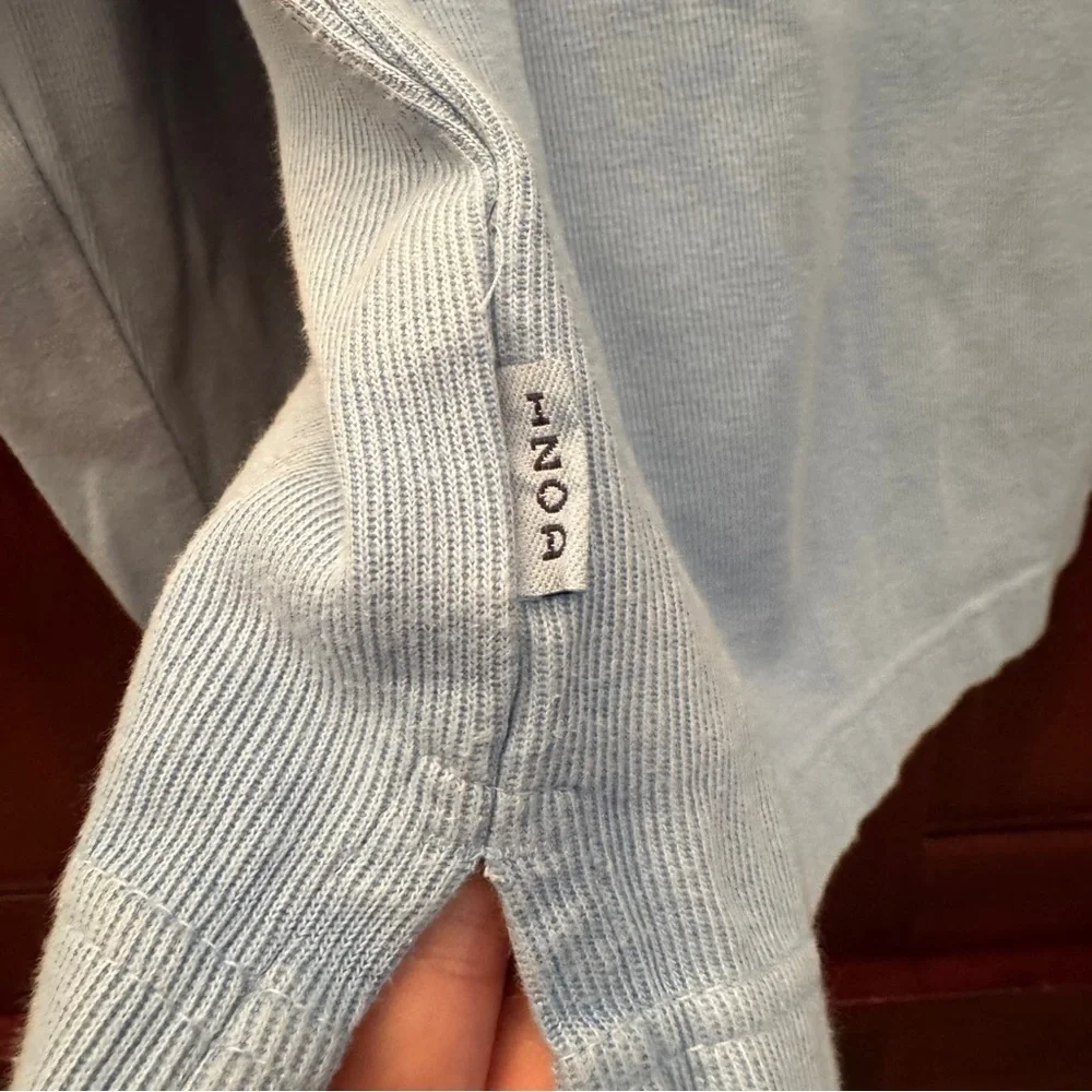 Mens IZOD Light Blue Half-Zip Sweater 100% Cotton Size Medium